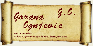 Gorana Ognjević vizit kartica